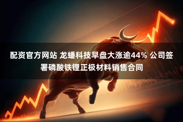 配资官方网站 龙蟠科技早盘大涨逾44% 公司签署磷酸铁锂正极材料销售合同